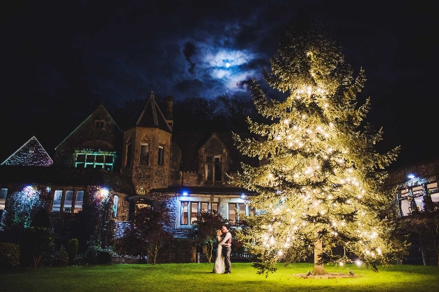 Cadbury House exterior at night