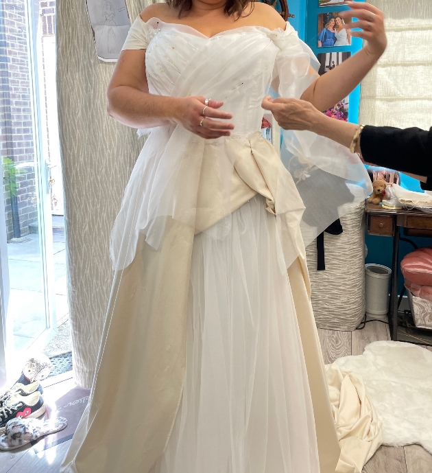 next stage of bridal gown By Brooke taking shape