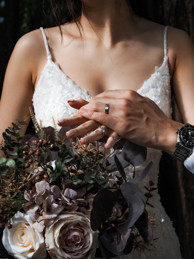 Muted mauve bridal bouquet