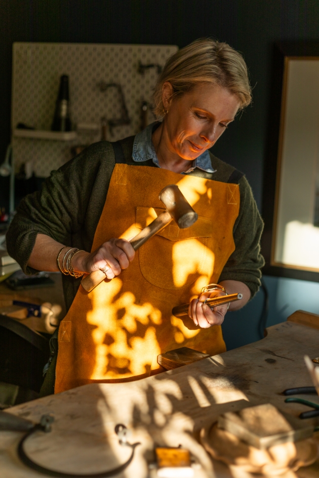 founder of Lulu & Boo Corrine Whillock creating jewellery
