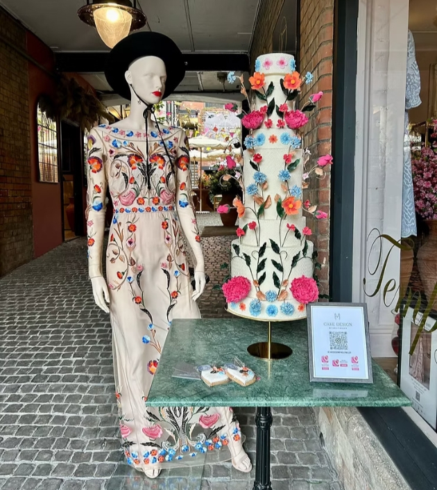 Temperley London, Toledo gown, with Holly Miller Cake Design Cake
