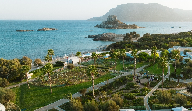 A garden near the sea